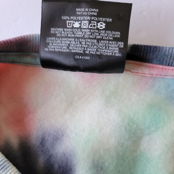 Def Leppard Cropped Tie Dye Sweatshirt Pink Blue Black Size medium - Picture 5 of 5